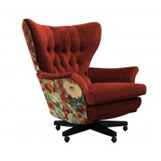 G Plan Vintage Broadway Swivel Chair With Accent Fabric C