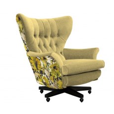G Plan Vintage Broadway Swivel Chair With Accent Fabric C
