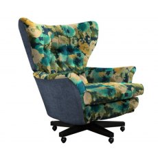 G Plan Vintage Broadway Swivel Chair With Accent Fabric B