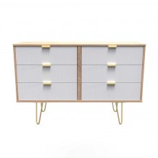 Welcome Furniture Linear 6 Drawer Midi Chest