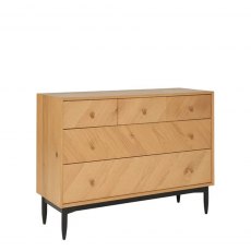 Ercol Monza Bedroom 5 Drawer Wide Chest