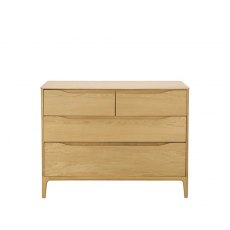 Ercol Rimini Bedroom 4 Drawer Low Wide Chest