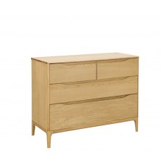 Ercol Rimini Bedroom 4 Drawer Low Wide Chest