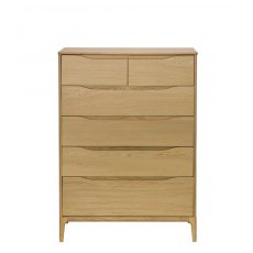 Ercol Rimini Bedroom 6 Drawer Tall Wide Chest