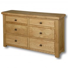 Real Wood Manhattan Wide 6 Drawer Chest