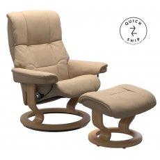 Stressless Quickship Mayfair Recliner Chair & Footstool (Classic Base)