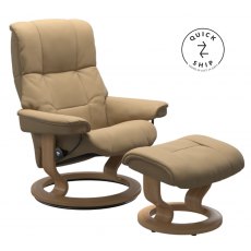 Stressless Quickship Mayfair Recliner Chair & Footstool (Classic Base)