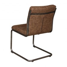 Carlton Furniture Hipster Additions Retro Dining Chair in Vintage Brown Faux Leather