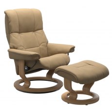 Stressless Promotions Mayfair Classic Base Chair & Footstool Paloma Sand/Oak Wood Medium