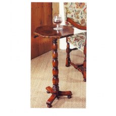 Tudor Oak Torchiere Burr Top Side Table