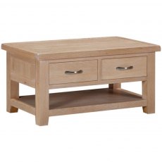 Devonshire Wiltshire Oak Coffee Table With 2 Drawers