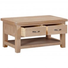 Devonshire Wiltshire Oak Coffee Table With 2 Drawers
