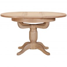 Devonshire Wiltshire Oak Round Pedestal Extending Dining Table