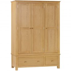 Devonshire Moreton Triple Wardrobe With Two Drawers