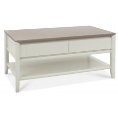 Bentley Designs Bergen Grey Washed Oak & Soft Grey Coffee Table With Drawer