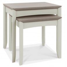 Bentley Designs Bergen Grey Washed Oak & Soft Grey Nest Of Lamp Tables
