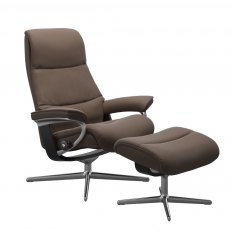 Stressless View Recliner Chair & Footstool Cross Base