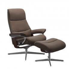 Stressless View Recliner Chair & Footstool Cross Base