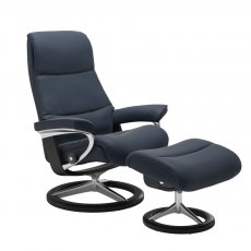 Stressless View Recliner Chair & Footstool Signature Base