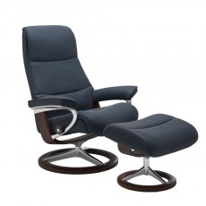 Stressless View Recliner Chair & Footstool Signature Base