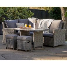 Pacific Lifestyle Barbados Compact Corner Garden Set in Slate Grey
