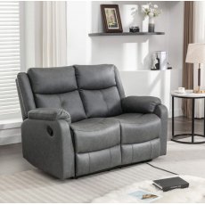 Exclusive Sofas & Chairs Belair 2 Seater Manual Reclining Sofa Grey Fabric