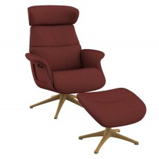 Flexlux Clement Chair & Footstool With Wood Effect Base