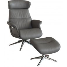 Flexlux Clement Chair & Footstool With Metal Base