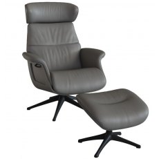 Flexlux Clement Chair & Footstool With Metal Base