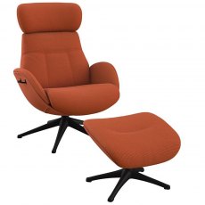 Flexlux Elegant Chair & Footstool With Metal Base