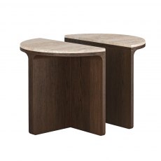 Corndell California Half Moon Nest Of Tables Travertine