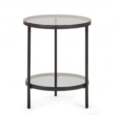 Julian Bowen Chicago Circular Lamp Table Smoked Glass