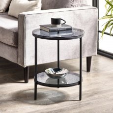 Julian Bowen Chicago Circular Lamp Table Smoked Glass