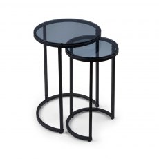 Julian Bowen Chicago Round Nest Of 2 Tables Smoked Glass