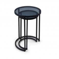 Julian Bowen Chicago Round Nest Of 2 Tables Smoked Glass