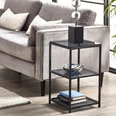 Julian Bowen Chicago Tall Narrow Lamp Table Smoked Glass
