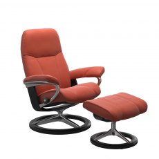 Stressless Consul Recliner Chair & Footstool (Signature Base) 3 Sizes