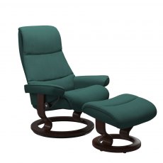 Stressless View Classic Base Recliner Chair & Footstool 3 Sizes