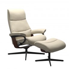 Stressless View Cross Base Recliner Chair & Footstool 3 Sizes
