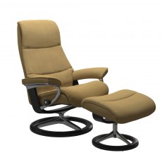Stressless View Signature Base Recliner Chair & Footstool 3 Sizes
