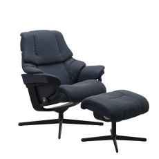 Stressless Reno Cross Base Recliner Chair & Footstool 3 Sizes
