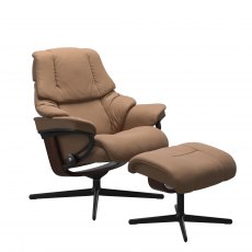 Stressless Reno Cross Base Recliner Chair & Footstool 3 Sizes