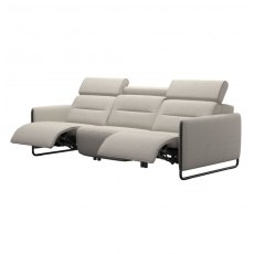 Stressless Emily 3 Seater Sofa With 2 Powered Recliners Steel Legs