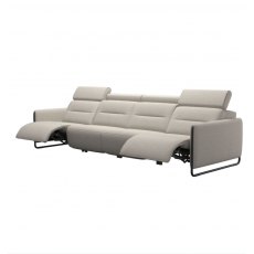 Stressless Emily 4 Seater Sofa With 4 Powered Recliners Steel Legs