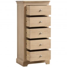 Devonshire Lydford Oak 5 Drawer Wellington Chest Devonshire Lydford Oak 5 Drawer Wellington Chest