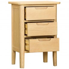Devonshire Bergen Oak 3 Drawer Bedside