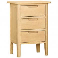 Devonshire Bergen Oak 3 Drawer Bedside