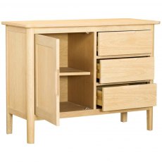 Devonshire Bergen Oak 1 Door 3 Drawer Sideboard