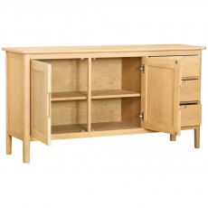 Devonshire Bergen Oak 2 Door 3 Drawer Sideboard