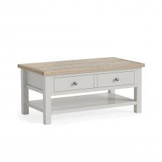Global Home Modern Country Coffee Table With Shelf